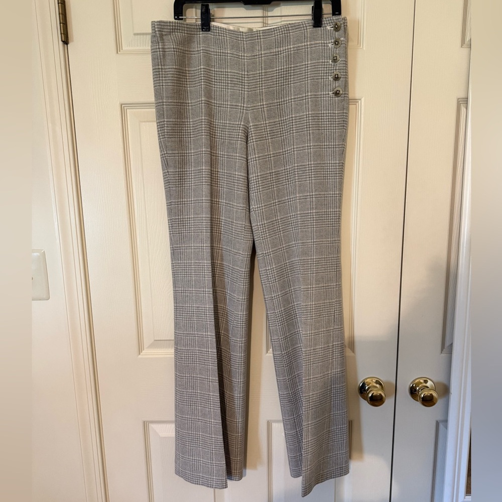 Elevenses Gray Checkered Straight Leg Pants